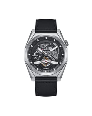 Heritor Automatic Amadeus semi-skelet lederen bandhorloge