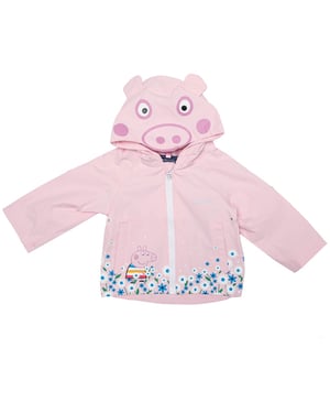 Girl's Regatta Baby Peppa Pig Waterproof Animal Hood Jacket in Pink