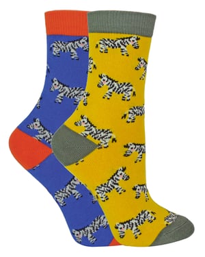 2 Paar Bamboe Sokken Jongens | Mr Heron | Sokken met dierenpatroon voor kinderen | Sokken met nieuw ontwerp - Zebra
