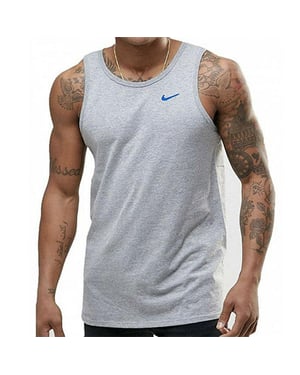 Nike geborduurde Swoosh tanktop voor heren in grijs