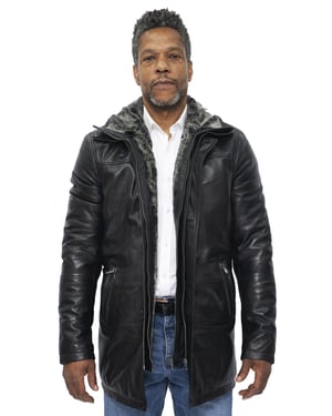 Heren lederen trenchcoat-Aleppo