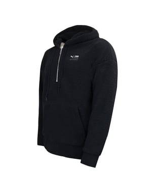 Puma Graphic Logo Long Sleeve Black Mens Sherpa Hoodie 577693 01