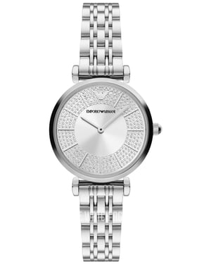 Emporio Armani Gianni T-bar Dames Horloge Zilverkleurig AR11445