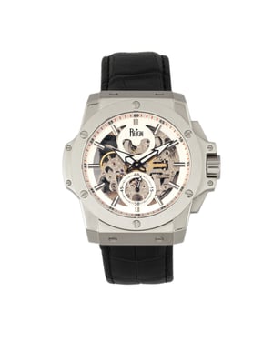 Reign Commodus Automatic Skeleton Leather-Band Watch