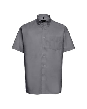 Russell Collection Heren Oxford Formeel Shirt (Zilver)