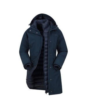 Mountain Warehouse Dames/Dames Alaska Lange 3 in 1 Jas (Marine)