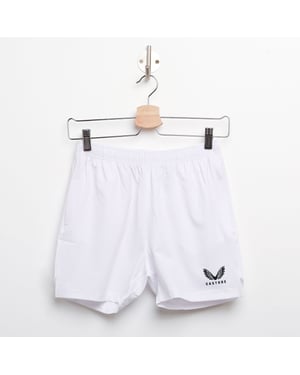 Boy's Castore Junior Woven Training Shorts in White