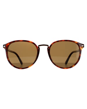 Persol Ovale Heren Havana Bruine Gepolariseerde Zonnebril