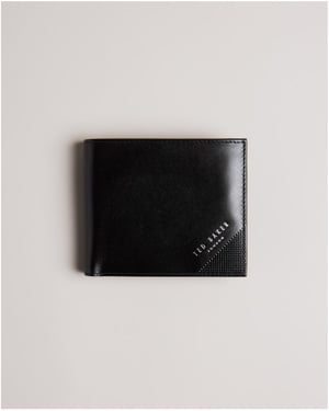 Ted Baker Prugs Mens Embossed Corner Leather Bifold Coin Wallet