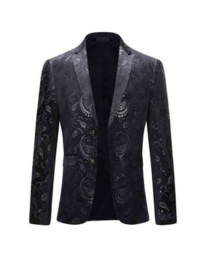 Snygg svart Blazer Klänning Blommig Blazer