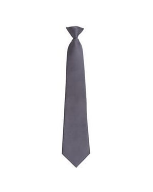 Premier Herenmode "Kleuren" Work Clip On Tie (Grijs)