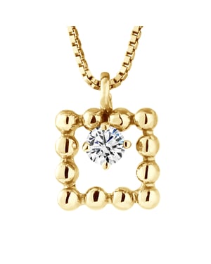 SQUARE Ketting Diamonds 0.050 Cts Yellow Gold