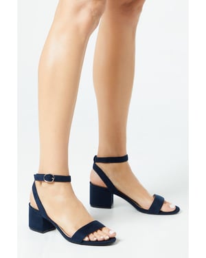 Wide Fit Tommi Barely There Mid Block Heel Sandals