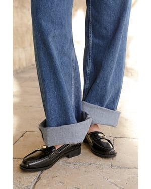 Wheres That From Womens 'Denver' Slip On Loafer With Gold Detailing