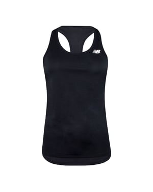 New Balance Graphic Logo Black Sleeveless Womens Core Run Tank Top WT93867 BK