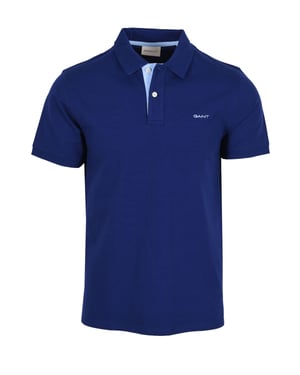 Gant Contrast Collar Ss Polo Shirt Rich Navy