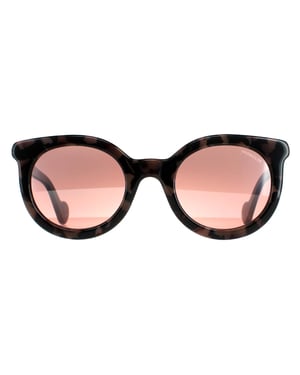 Moncler Round Womens Coloured Havana Bordeaux Mirror  ML0015
