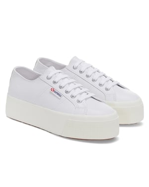 Superga Womens/Ladies 2790 Nappa Leather Trainers (Optical White Silver/Avorio)