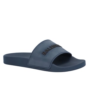 Balenciaga 3D Logo Rubberen Zwembad Slipper Sandalen