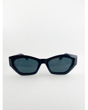 Black Angular Cat-Eye Sunglasses