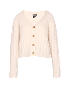 Dreimaster Vest Dames wol wit melange