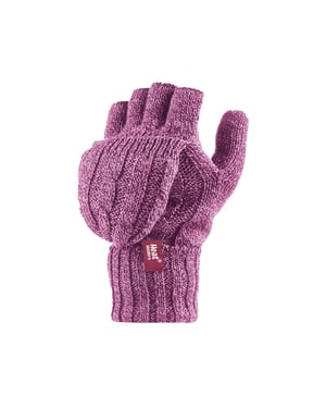 Women's Thermal Converter Fingerless Cable Knit 2.3 tog Gloves