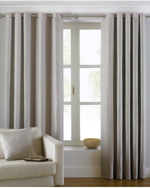 Atlantic Twill Woven Eyelet Curtains in Natural