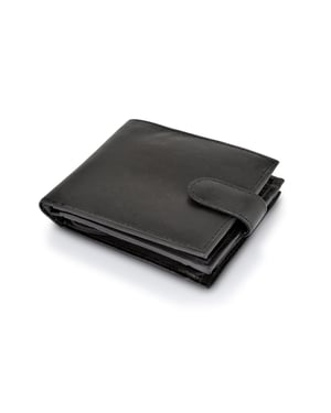 Woodland Leather Black Bi Fold 4.5" RFID Multi Pocket Wallet With Coin Pocket