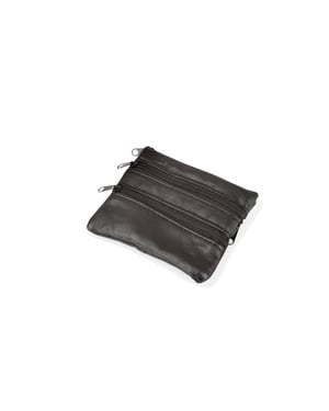 Woodland Leather Black Coin Purse Credit Card Holder