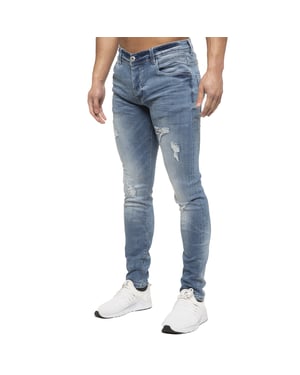 ETO | Mens Hyperstretch Jeans With Distress Effect