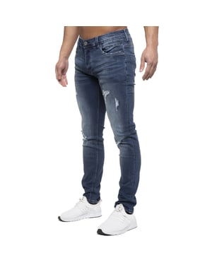 ETO | Mens Hyperstretch Jeans With Distress Effect
