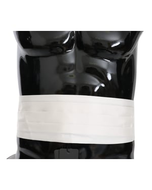 Dolce & Gabbana White Men Waist Belt 100% Silk Cummerbund