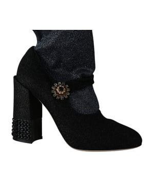 Dolce & Gabbana Dames zwart Crystal Mary Janes Booties Schoenen