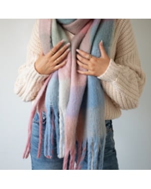 Light Checked Print Scarf
