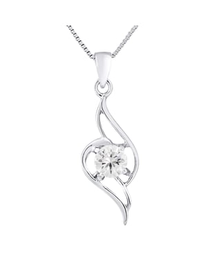 Solitaire Wing Hanger Zirkonium Zilver 925 Oxide wordt geleverd met aangeboden keten