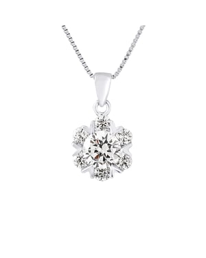 Zilver 925 zirkonium zilveren oxide bloem hanger wordt geleverd met een ketting aangeboden