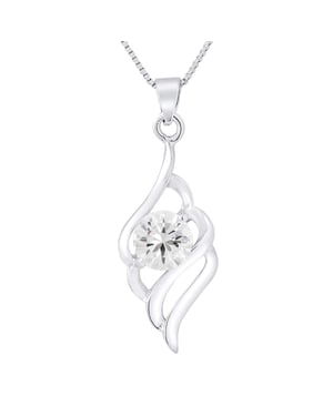 Zilver 925 zirkoniumzirkoniumoxide hanger wordt geleverd met ketting aangeboden
