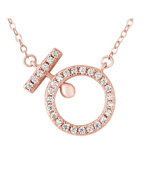 Cirkel Cirkel Zirkoniumoxides Zilver 925 Rose Vergulde - Love Symbol