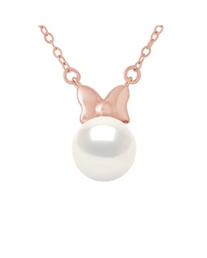 Ketting Butterfly White Pearl verzilverd goud roze