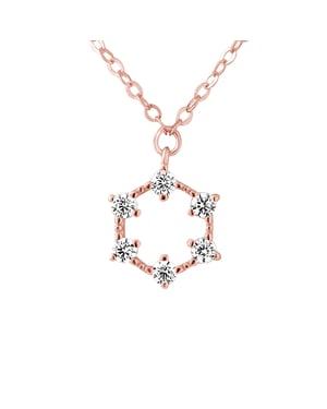 Ketting 5 zirkonium zirkonium 925 roze vergulde