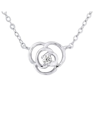 Zilver 925 zirkoniumoxide bloem ketting