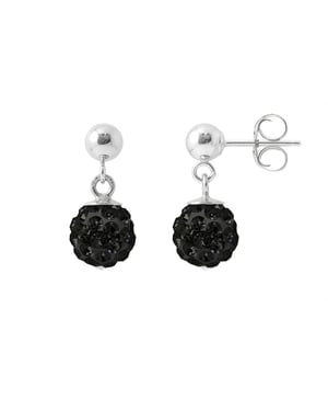 Black Crystal Sferen Hangers 6 mm Silver 925 - Pure Crystal