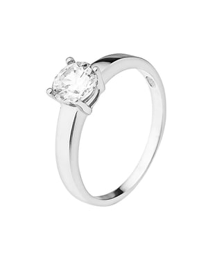 Solitaire 7 mm zilver zirkoniumoxide 925 - perfectie