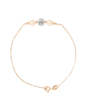 Ketting armband forçaat en zoetwater cultuur kralen roze 925 roze vergulde