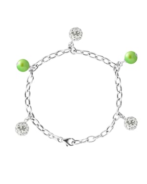 Breloque Armband Groen Water Water Cultuur Kralen en Crystal Preciosa Silver 925