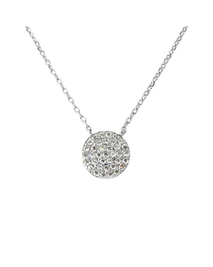 Ketting "cirkel diamant" zirkoniumoxiden en 925 zilver