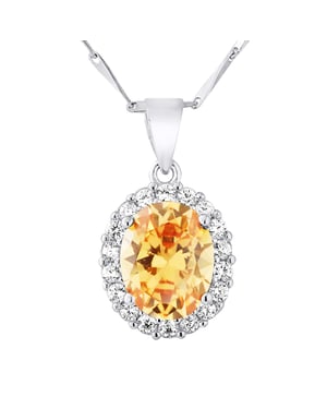Organische Sapphire Color Crystal en Zirconiumoxides Silver 925 - Diana