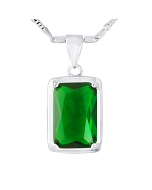 Ketting "Emerald Color" -kristal en zirkoniumoxiden 925 - Gatsby