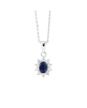 Ketting "Sapphire" zilveren sieraden 925 - Kate