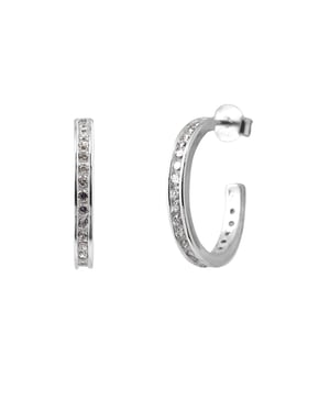 Halve Creolen Diameter 2 cm Zirkonium en zilveroxides 925 Serti Rail - Impatience 3